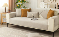HKM-575187 Chenille Non-Slip Universal Sofa Cover with Plant and Flower Design in Herringbone Patterns