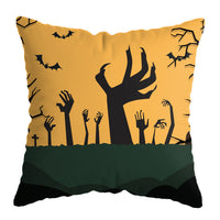 HKM-575251 Linen Skull Halloween Pillow Cover - 45x45cm Decorative Cushion Case