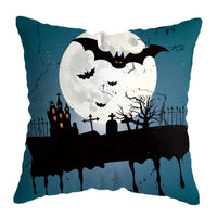 HKM-575251 Linen Skull Halloween Pillow Cover - 45x45cm Decorative Cushion Case