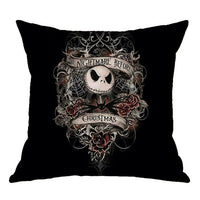 HKM-575251 Linen Skull Halloween Pillow Cover - 45x45cm Decorative Cushion Case