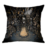 HKM-575251 Linen Skull Halloween Pillow Cover - 45x45cm Decorative Cushion Case