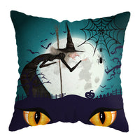 HKM-575251 Linen Skull Halloween Pillow Cover - 45x45cm Decorative Cushion Case