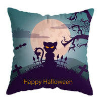 HKM-575251 Linen Skull Halloween Pillow Cover - 45x45cm Decorative Cushion Case