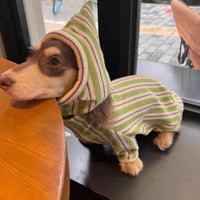 HKM-575379 Pet Dog Warm Bubble Cotton Vest in Green with Optional Hat