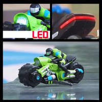 HKM-575379 Remote Control Drift Motorcycle Toy for Kids – 1:10 Scale Electric Motorcycle with 4 Channels, Indoor-Outdoor Use