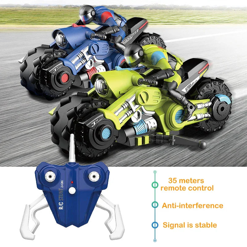 HKM-575379 Remote Control Drift Motorcycle Toy for Kids – 1:10 Scale Electric Motorcycle with 4 Channels, Indoor-Outdoor Use
