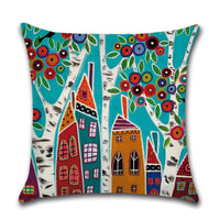HKM-575507 Abstract Style Linen Pillowcase - 45x45cm Decorative Cushion Cover