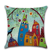HKM-575507 Abstract Style Linen Pillowcase - 45x45cm Decorative Cushion Cover