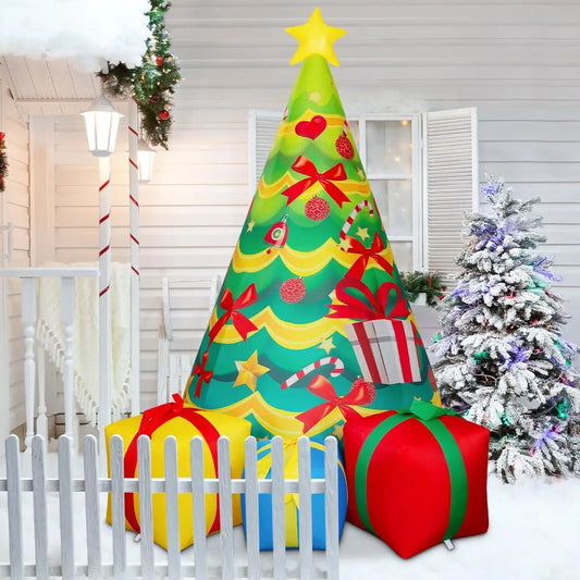 KTX-575571 7 FT Inflatable Christmas Tree with LED Lights for Outdoor Holiday Decor