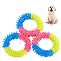 HKM-575571 TPR Rubber Three-color Thorn Ring Bite-resistant Toys