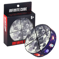 HKM-575699 Infinity Cube Fidget Toy - Earth Moon Starry Sky Design, Colorful Shape Shifting Stress Relief Cube for All Ages