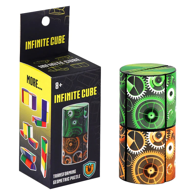 HKM-575699 Infinity Cube Fidget Toy - Earth Moon Starry Sky Design, Colorful Shape Shifting Stress Relief Cube for All Ages