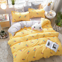 HKM-575955 Brushed Soft Cotton Four-Piece Bedding Set with Various Floral Designs