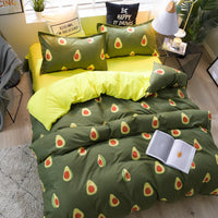 HKM-575955 Brushed Soft Cotton Four-Piece Bedding Set with Various Floral Designs