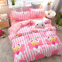 HKM-575955 Brushed Soft Cotton Four-Piece Bedding Set with Various Floral Designs