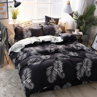 HKM-575955 Brushed Soft Cotton Four-Piece Bedding Set with Various Floral Designs