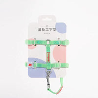 HKM-575955 I-shaped Chest and Back Traction Rope for Cats and Small Dogs - Soft, Breathable Cloth in Multiple Colors