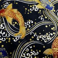 HKM-575955 Japanese Style 100% Thick Cotton Fabric, 150 cm Wide, Eco-Friendly Gold Powder Active Print