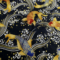 HKM-575955 Japanese Style 100% Thick Cotton Fabric, 150 cm Wide, Eco-Friendly Gold Powder Active Print
