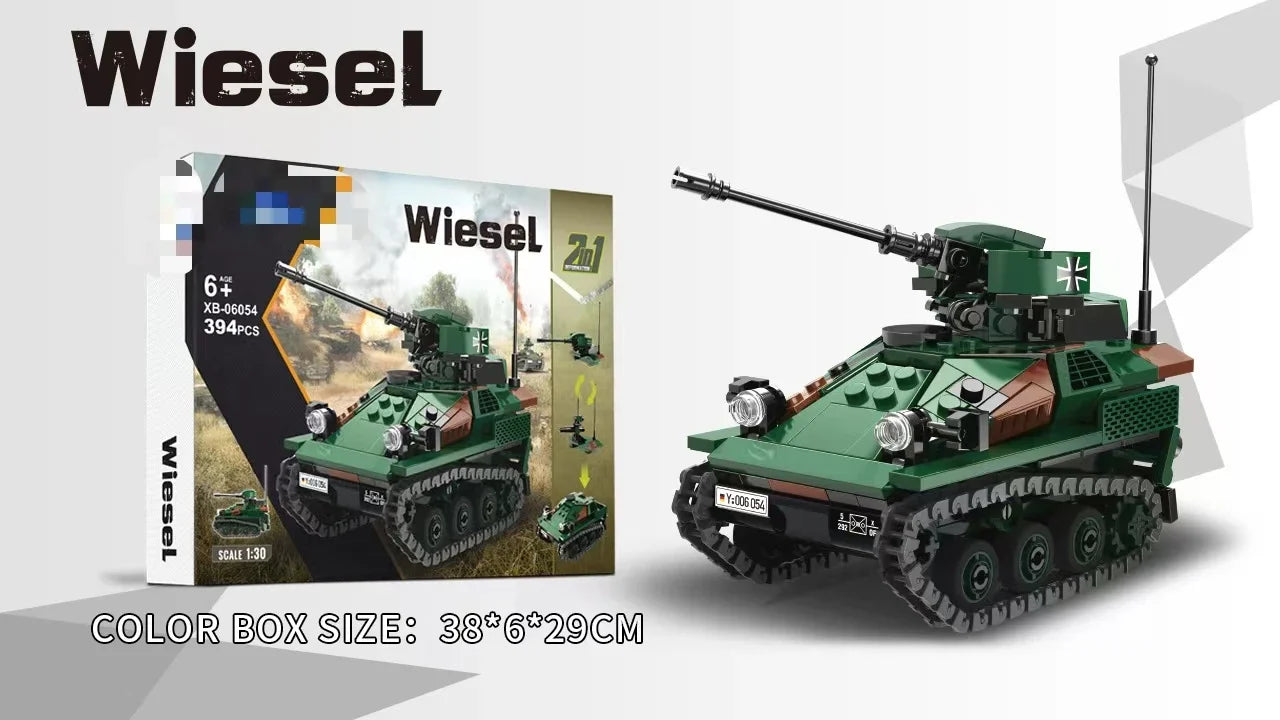 KTX-575955 Military Tank Armored Vehicle Building Block Set - Eco-Friendly ABS Plastic Model Toy for Kids 2-14 Years