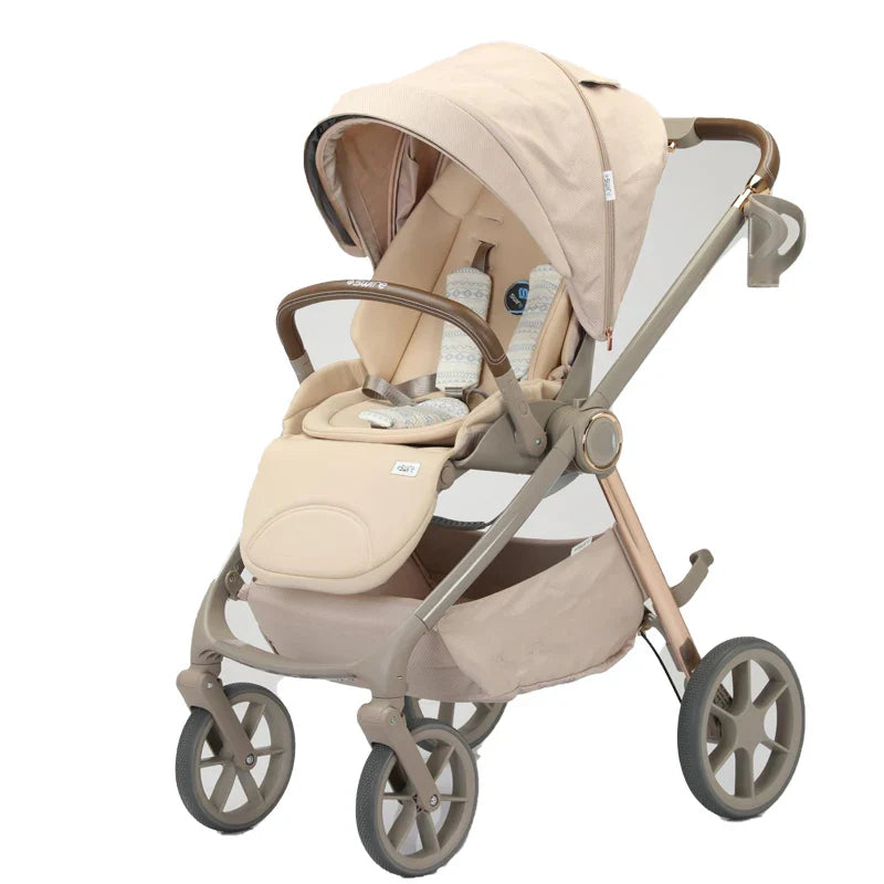 KTX-576147 Foldable 3-in-1 Baby Stroller with Double Directional Steering and Large Storage Basket