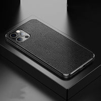 HKM-576211 Lychee Leather Texture TPU Mobile Phone Case for Apple Devices with Car Magnetic Soft Cover