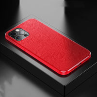HKM-576211 Lychee Leather Texture TPU Mobile Phone Case for Apple Devices with Car Magnetic Soft Cover