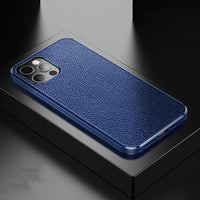 HKM-576211 Lychee Leather Texture TPU Mobile Phone Case for Apple Devices with Car Magnetic Soft Cover