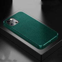 HKM-576211 Lychee Leather Texture TPU Mobile Phone Case for Apple Devices with Car Magnetic Soft Cover