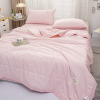 HKM-576275 Summer Quilt Four-Piece Bedding Set - Machine Washable with Reactive Print and Cool Fiber Material