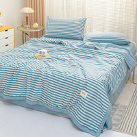 HKM-576275 Summer Quilt Four-Piece Bedding Set - Machine Washable with Reactive Print and Cool Fiber Material
