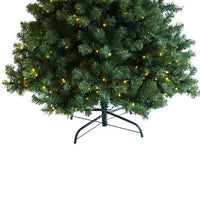 HKM-576403 6ft Pre-Lit Artificial Christmas Tree with Hinged Branches and Foldable Metal Stand