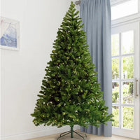 HKM-576403 6ft Pre-Lit Artificial Christmas Tree with Hinged Branches and Foldable Metal Stand