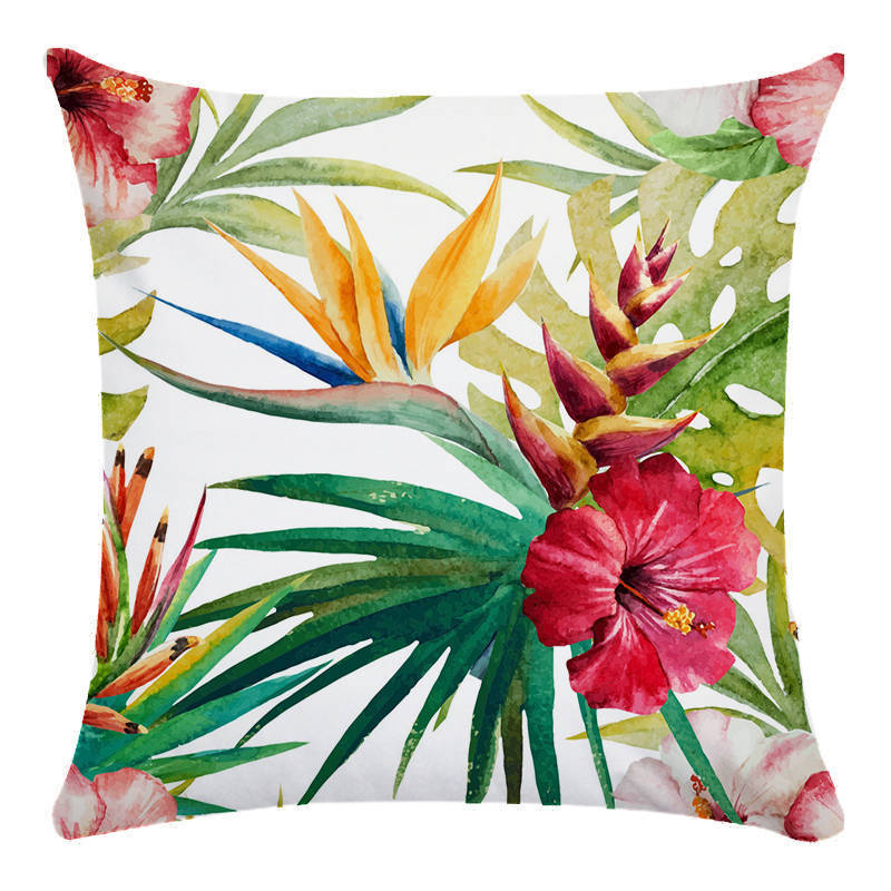 HKM-576403 Tropical Guava Flower Super Soft Plush Pillowcase Cushion Cover, 45cm x 45cm
