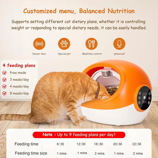 KTX-576723 Smart RFID Cat Feeder with Microchip Recognition and Portion Control