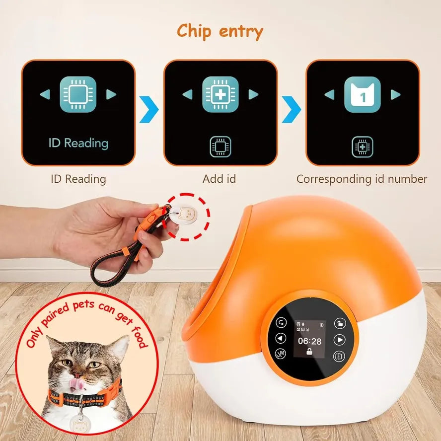 KTX-576723 Smart RFID Cat Feeder with Microchip Recognition and Portion Control