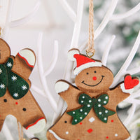 HKM-576723 Wooden Christmas Gingerbread Man Ornament - Festive Holiday Decor, Cute Design