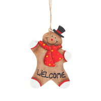 HKM-576723 Wooden Christmas Gingerbread Man Ornament - Festive Holiday Decor, Cute Design