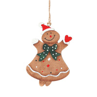 HKM-576723 Wooden Christmas Gingerbread Man Ornament - Festive Holiday Decor, Cute Design