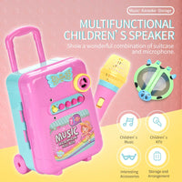 HKM-576851 Multifunctional Musical Speaker Microphone Suitcase Toy Set for Kids 3+