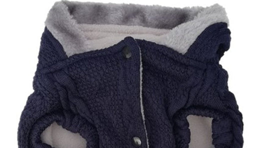 HKM-576851 Soft and Comfortable Knitted Dog Sweater in Blue and Wine Red, Available in Multiple Sizes