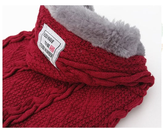 HKM-576851 Soft and Comfortable Knitted Dog Sweater in Blue and Wine Red, Available in Multiple Sizes