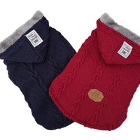 HKM-576851 Soft and Comfortable Knitted Dog Sweater in Blue and Wine Red, Available in Multiple Sizes