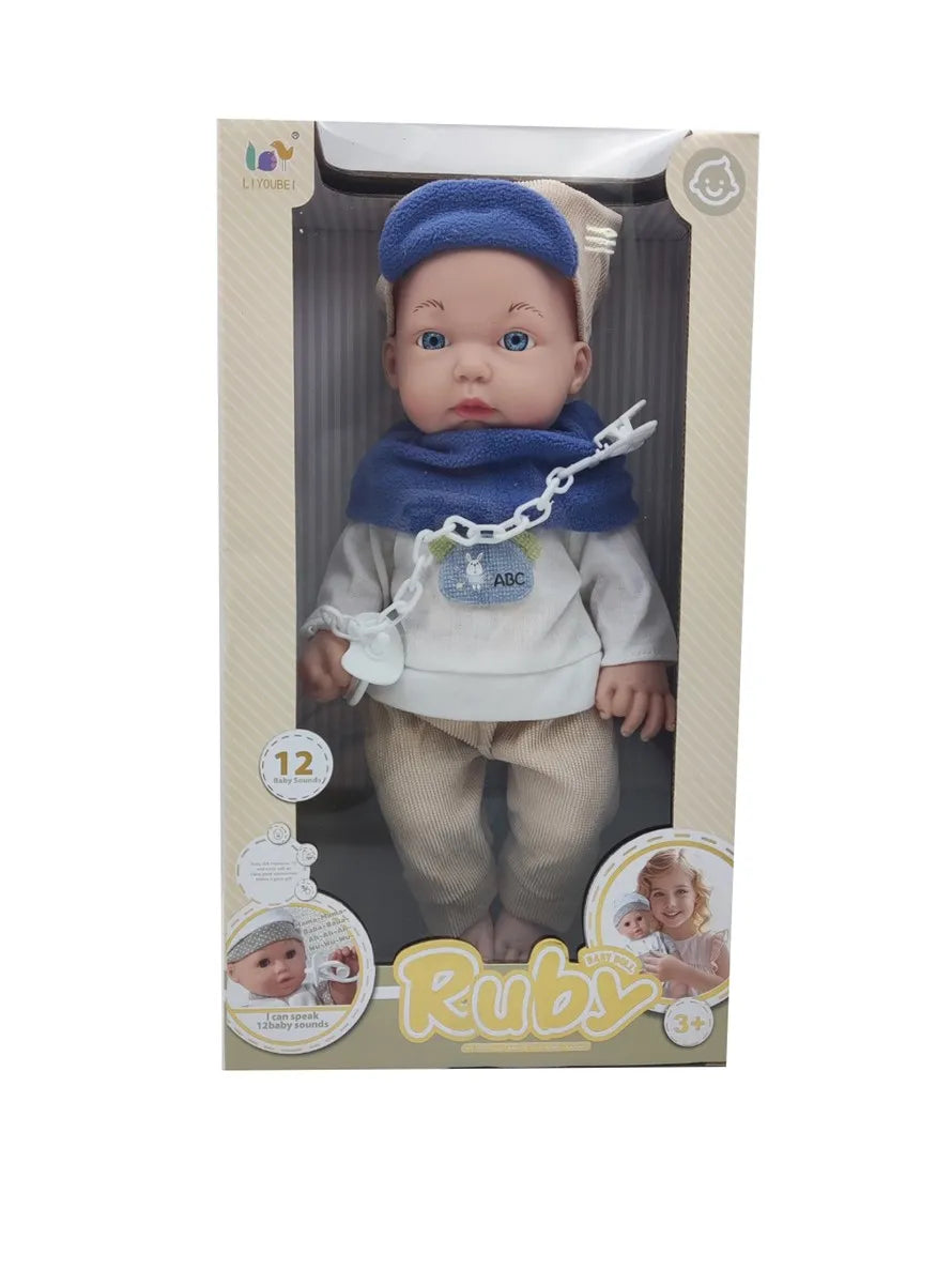 HKM-576915 Lifelike Reborn Baby Doll for Kids - Realistic Soft Silicone Toy, Ages 2-7