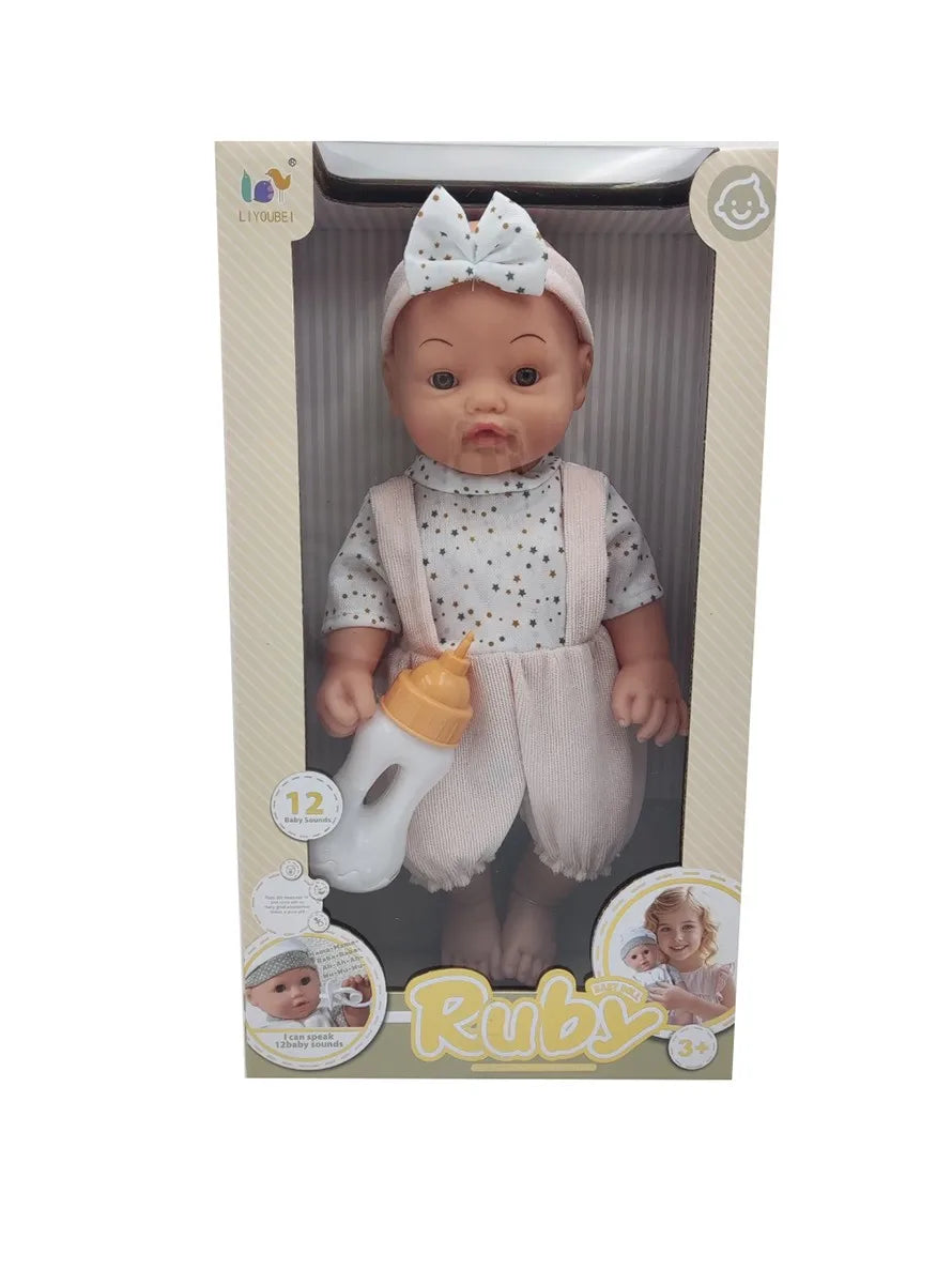 HKM-576915 Lifelike Reborn Baby Doll for Kids - Realistic Soft Silicone Toy, Ages 2-7