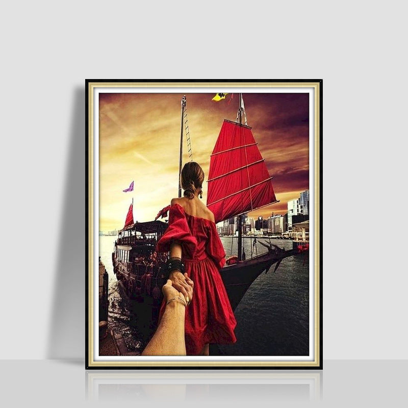 HKM-577043 Digital Oil Painting in Romantic Style – Modern Minimalist Artwork, Size 40 x 50 cm