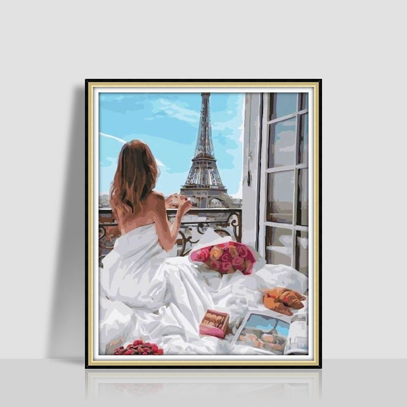 HKM-577043 Digital Oil Painting in Romantic Style – Modern Minimalist Artwork, Size 40 x 50 cm
