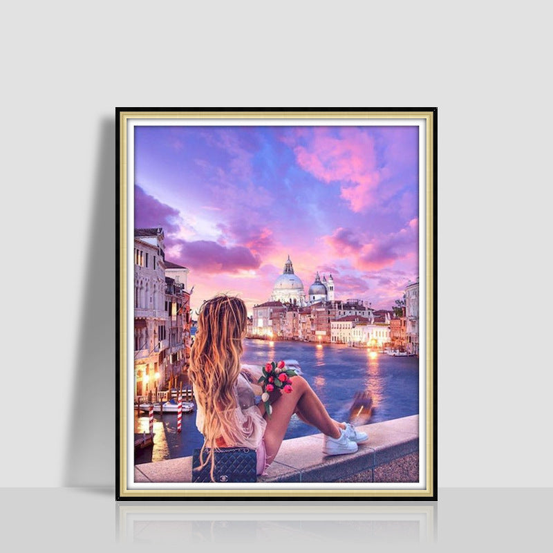 HKM-577043 Digital Oil Painting in Romantic Style – Modern Minimalist Artwork, Size 40 x 50 cm