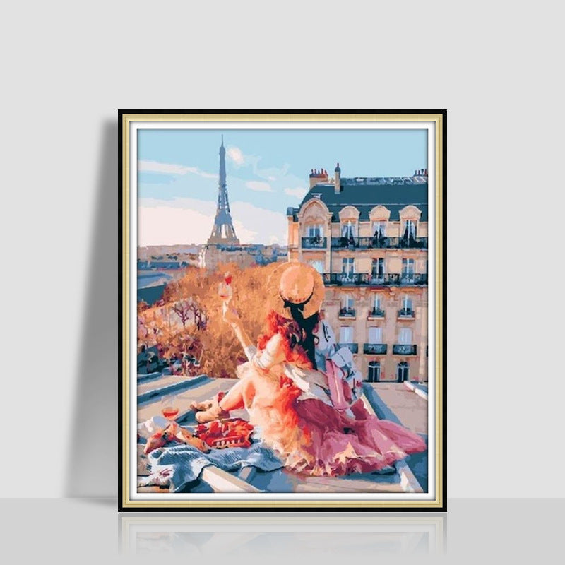 HKM-577043 Digital Oil Painting in Romantic Style – Modern Minimalist Artwork, Size 40 x 50 cm