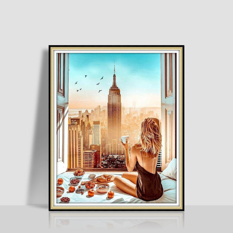 HKM-577043 Digital Oil Painting in Romantic Style – Modern Minimalist Artwork, Size 40 x 50 cm